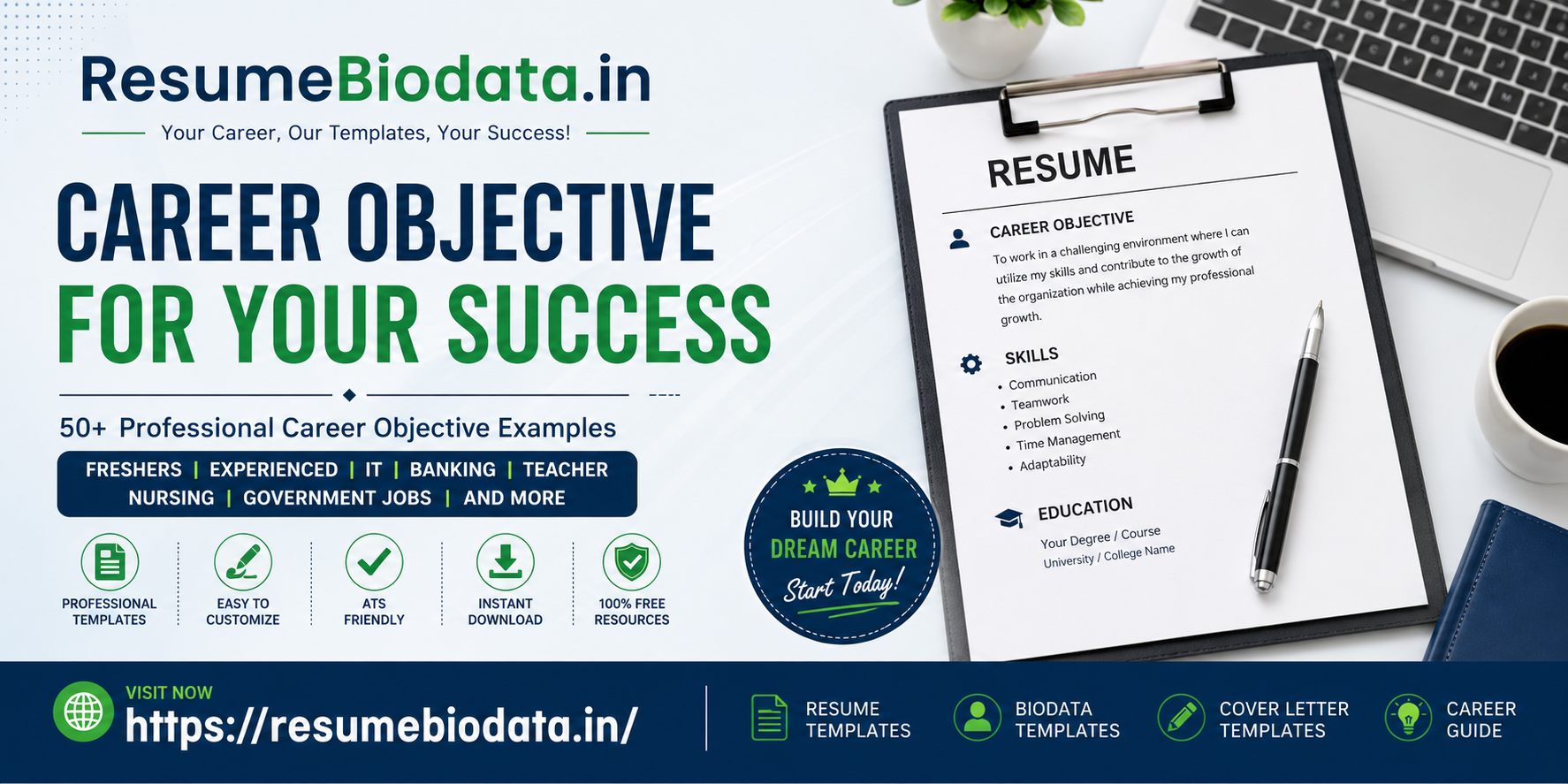 50+ Professional Career Objective Examples for Resume | ResumeBiodata.in
