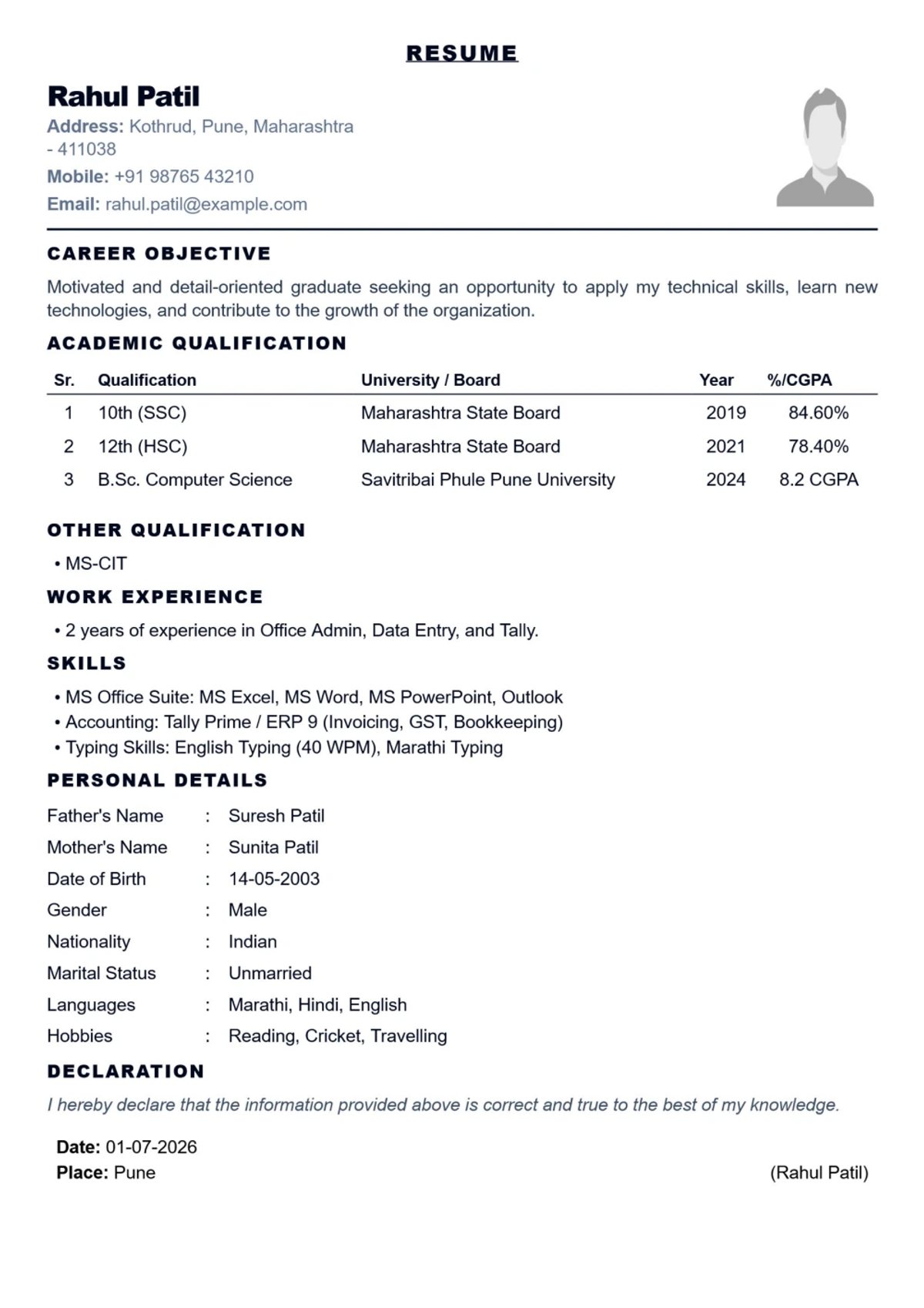 Modern Resume Template for Job Applications