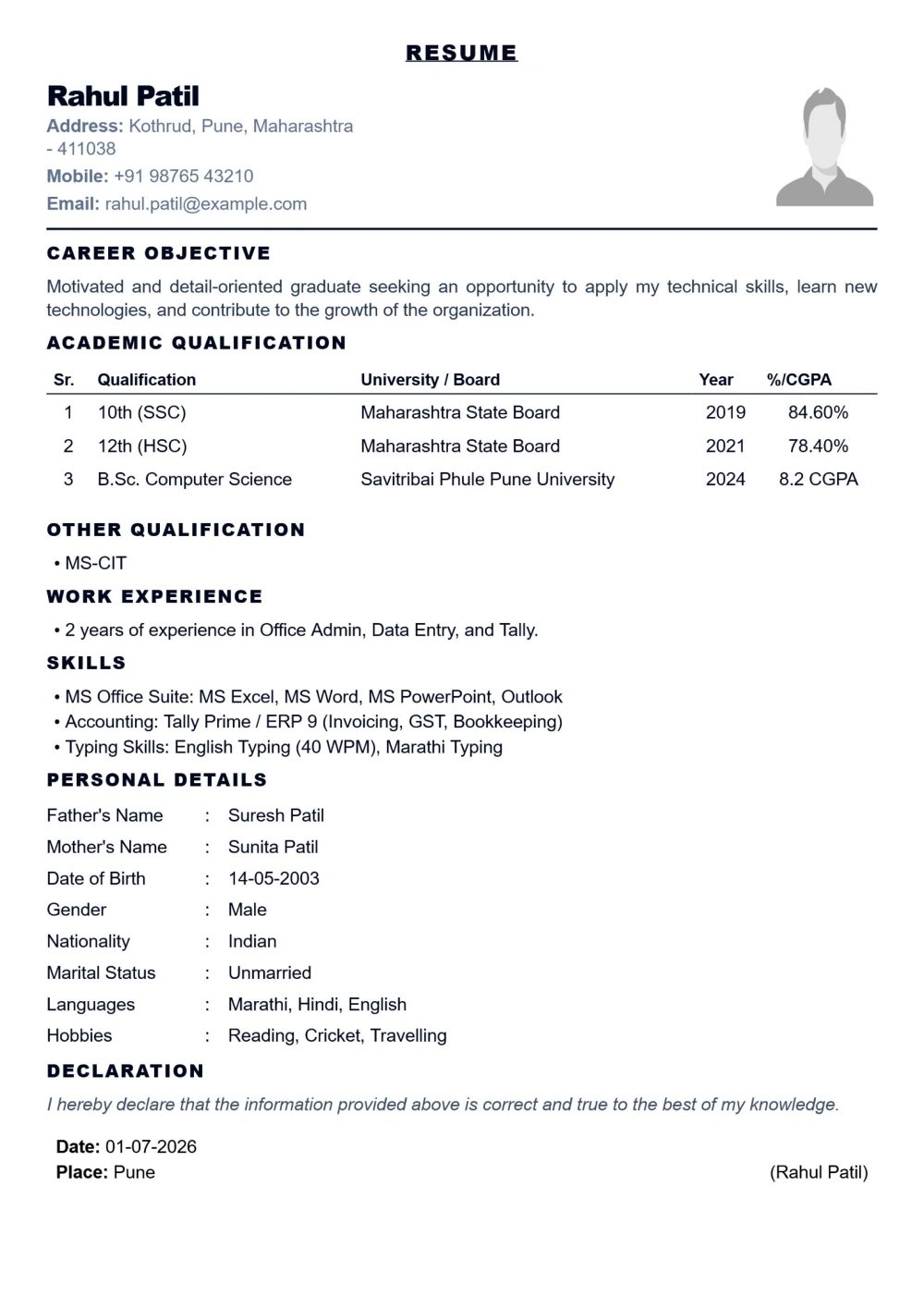 Modern Resume Template for Job Applications
