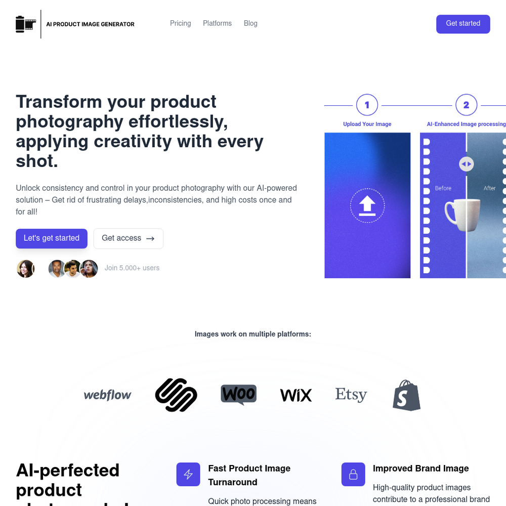 AI Product Image Generator website screenshot AI Product Image Generator website screenshot