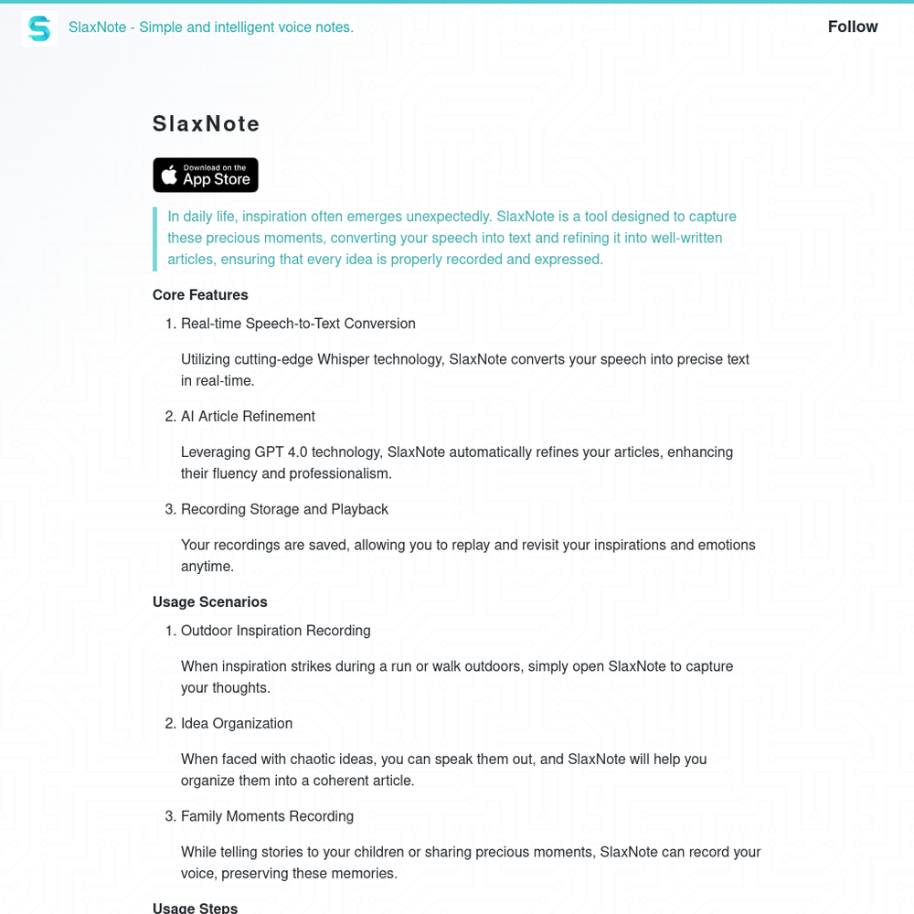 SlaxNote website screenshot SlaxNote website screenshot