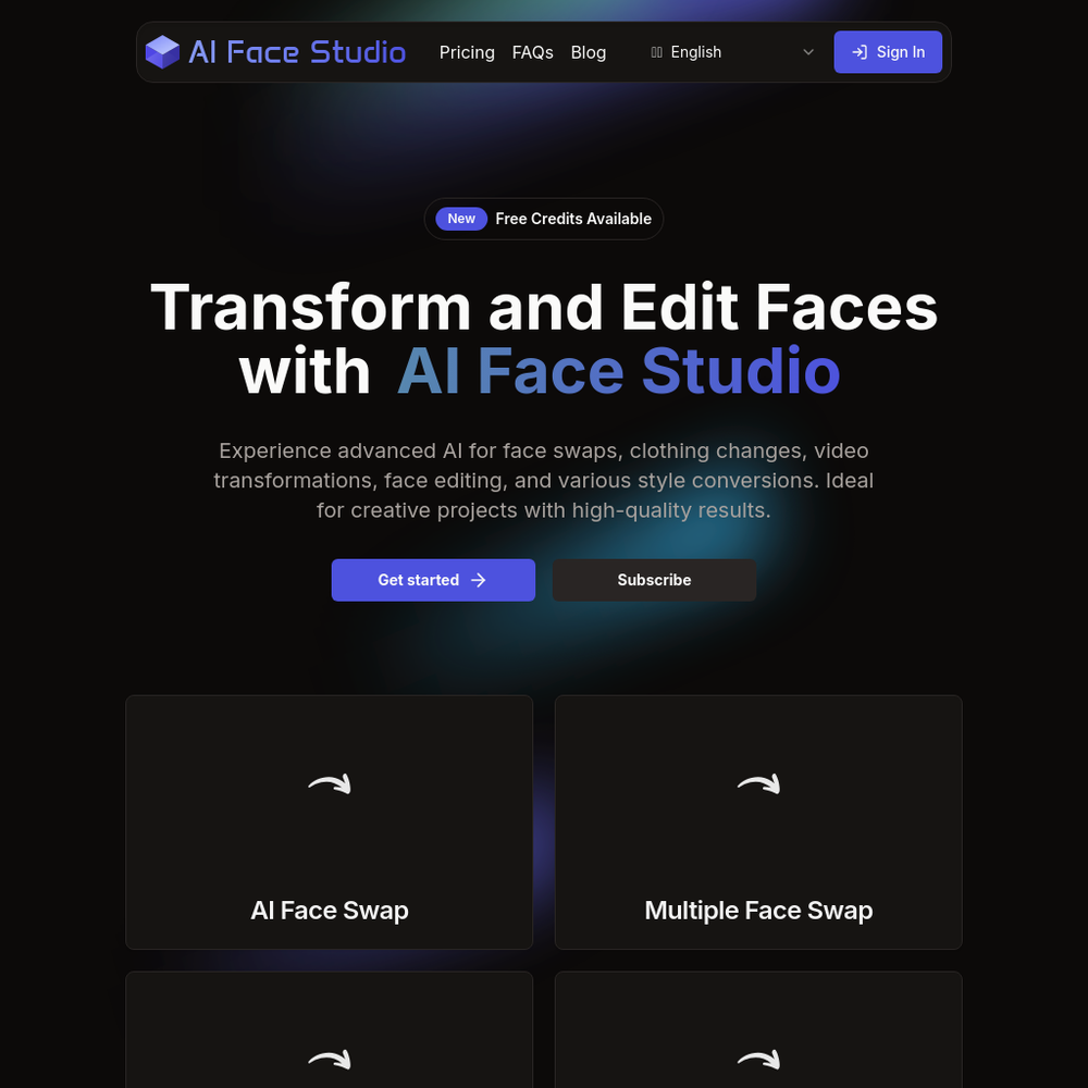 AI Face Studio website screenshot AI Face Studio website screenshot