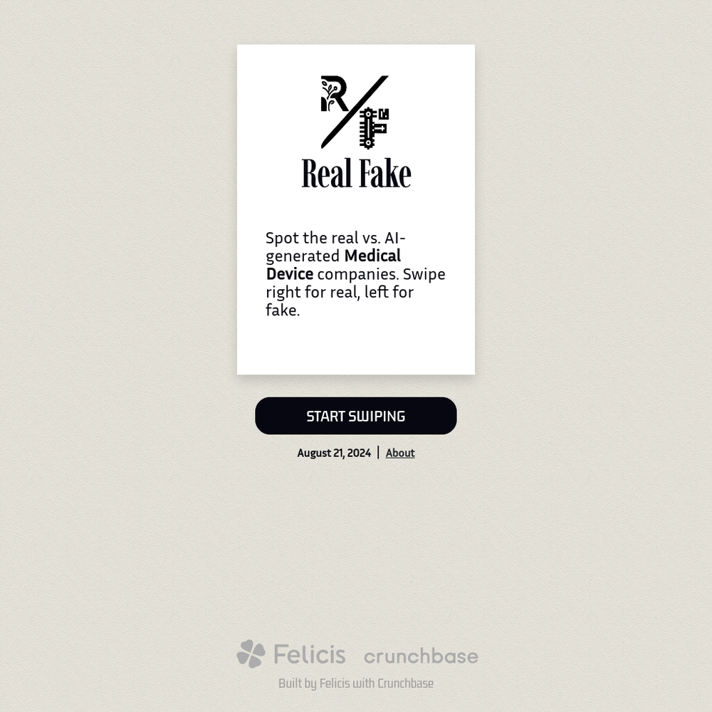 Real Fake website screenshot Real Fake website screenshot