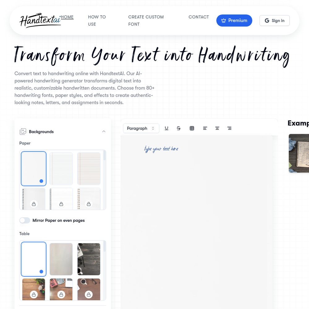 HandtextAI website screenshot HandtextAI website screenshot