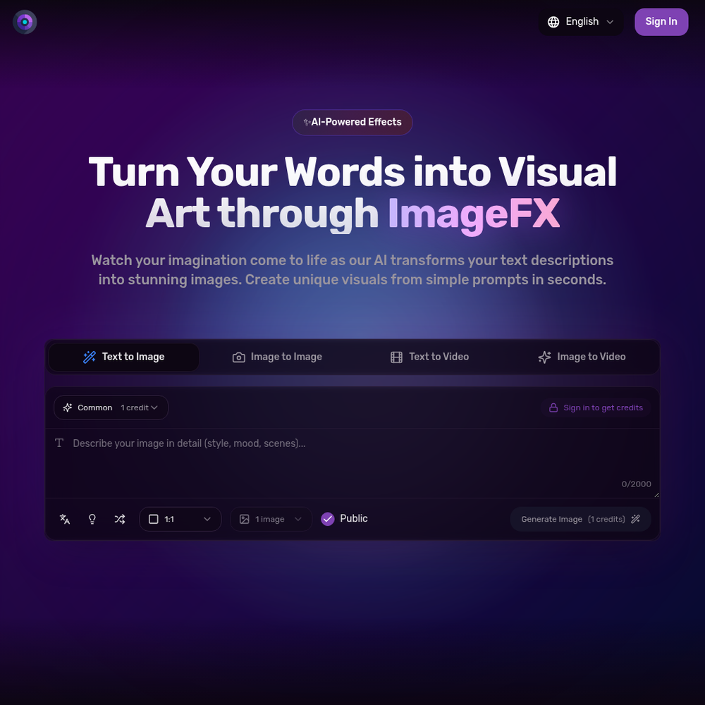 ImageFX website screenshot ImageFX website screenshot