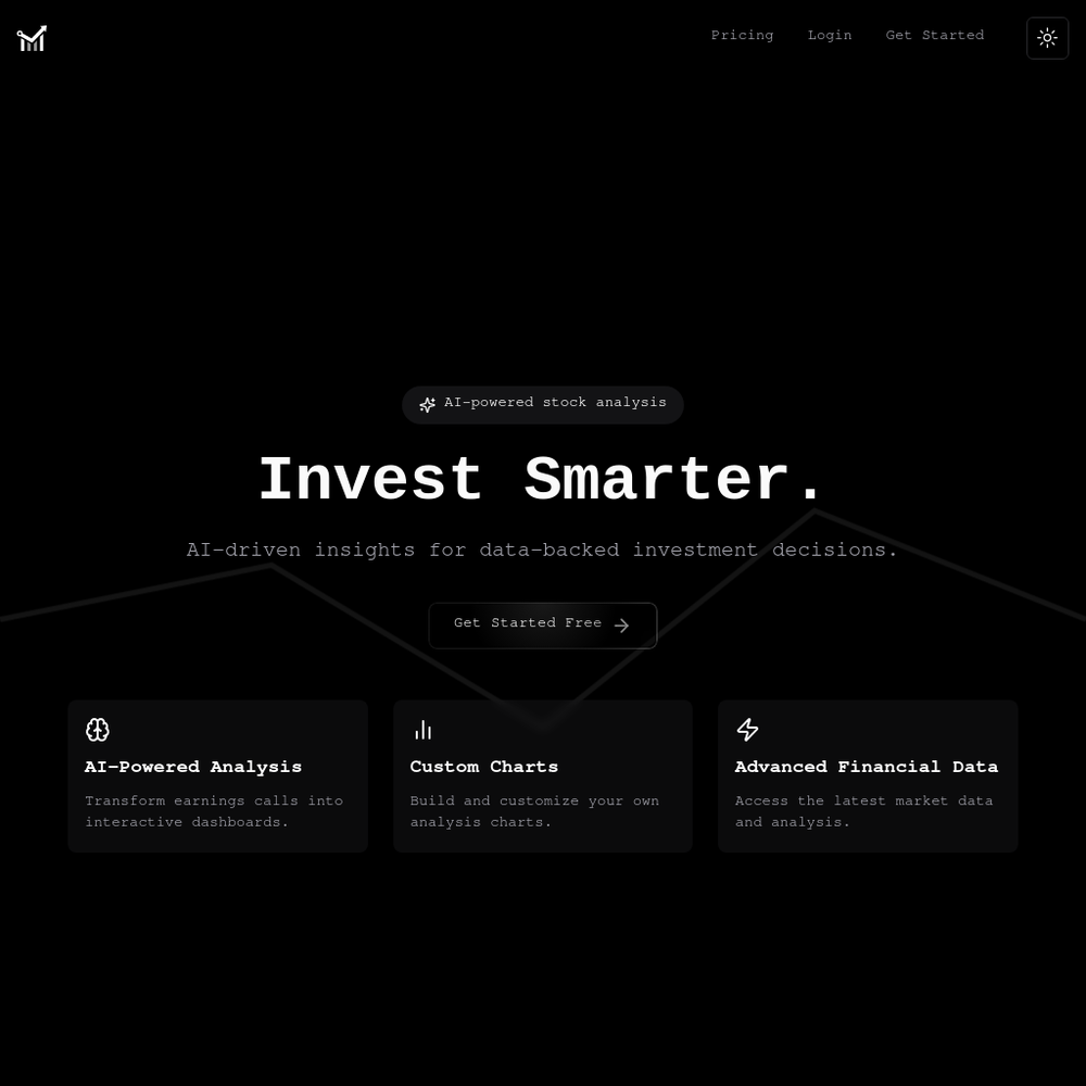 Market Genius AI website screenshot Market Genius AI website screenshot