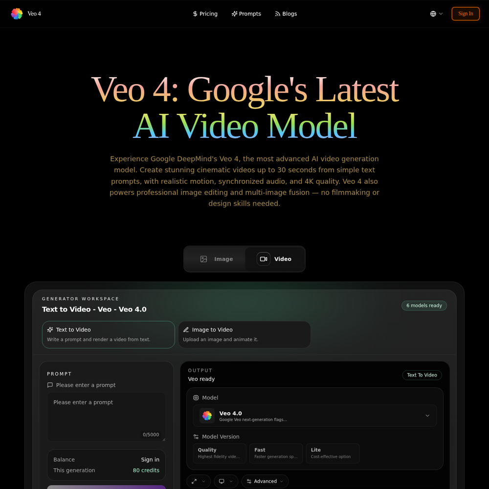 Veo 4 website screenshot Veo 4 website screenshot