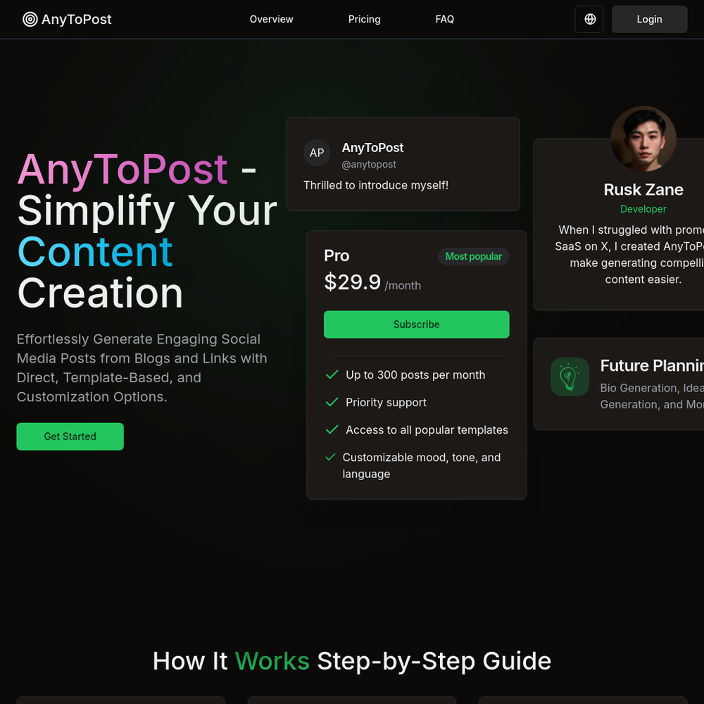 AnyToPost website screenshot AnyToPost website screenshot
