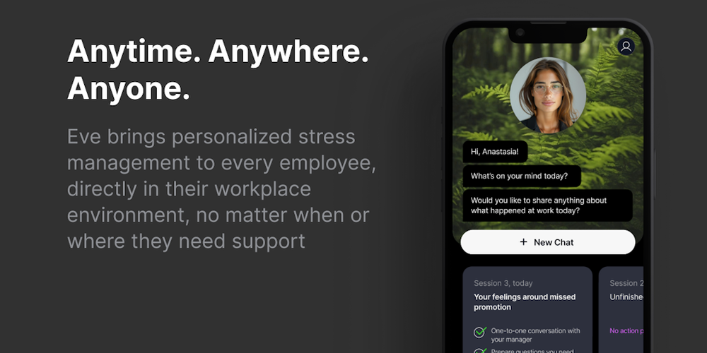 Eve: Workplace Stress AI Coach website screenshot Eve: Workplace Stress AI Coach website screenshot