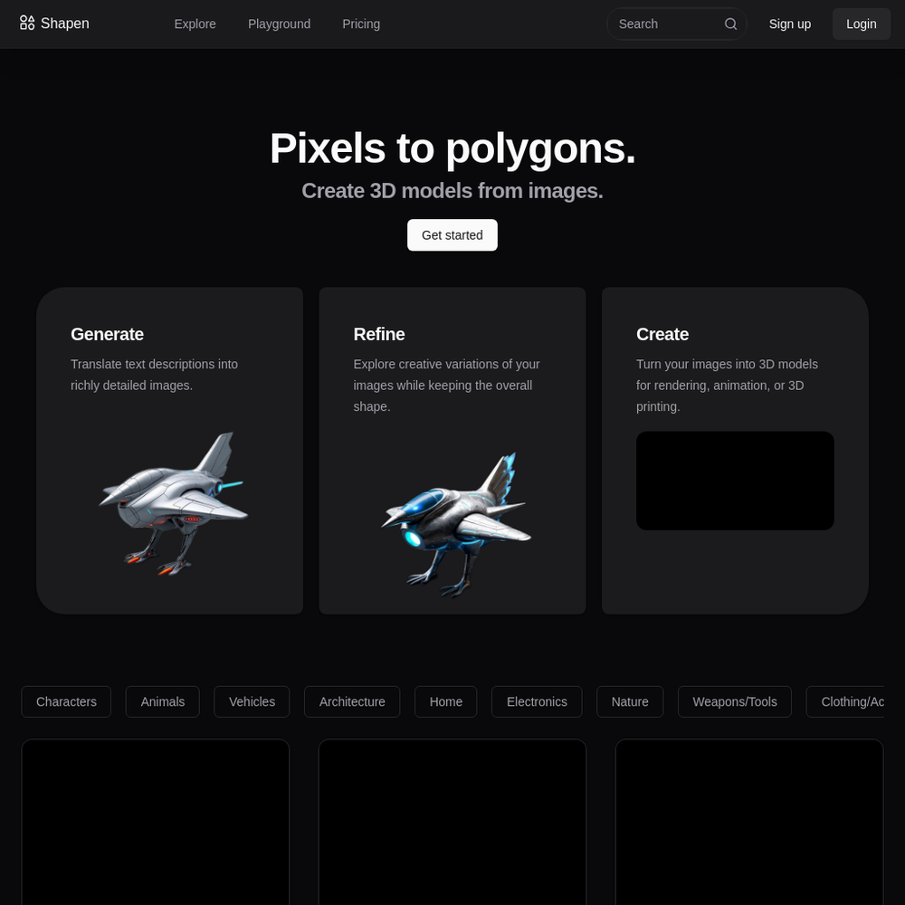 Shapen website screenshot Shapen website screenshot