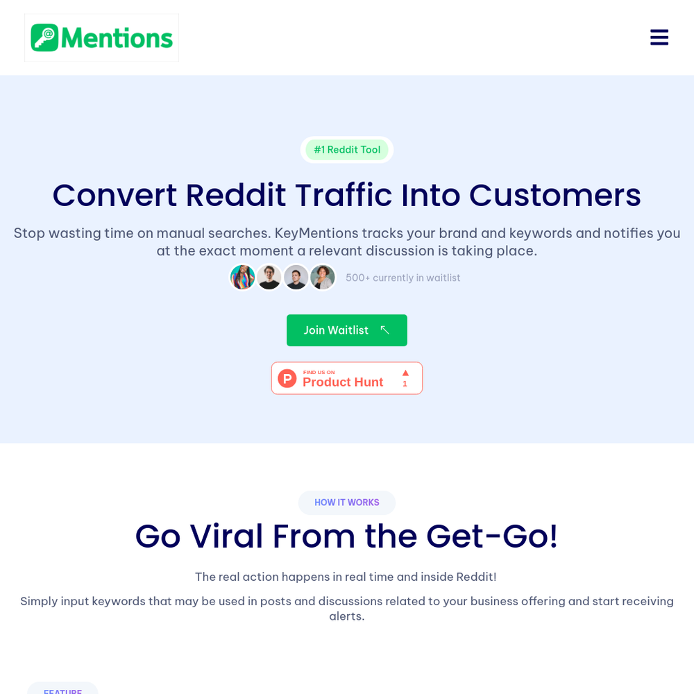 KeyMentions website screenshot KeyMentions website screenshot