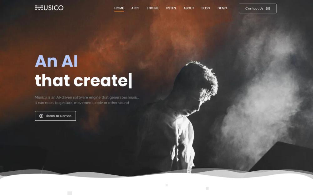 Musico website screenshot Musico website screenshot