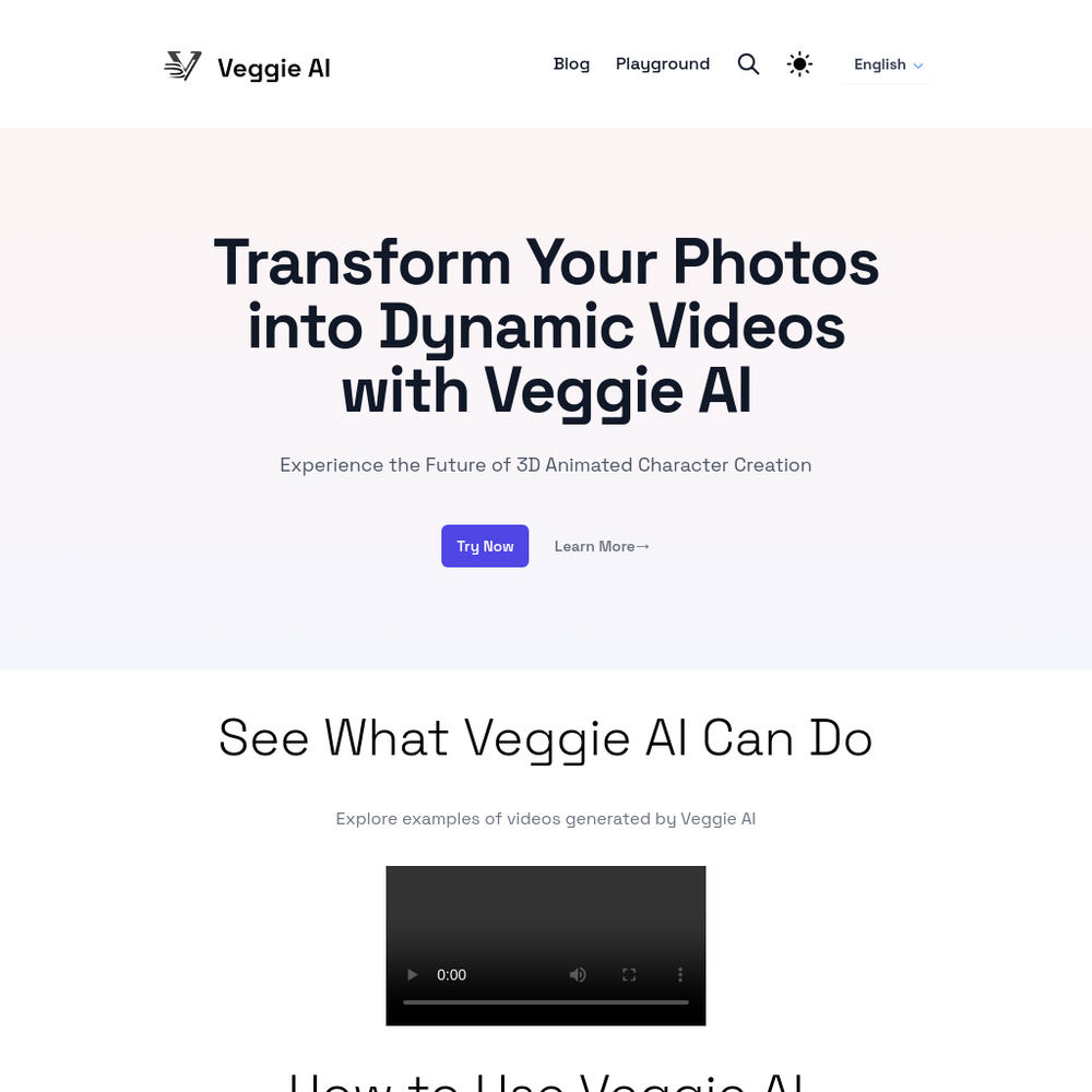 Veggie AI website screenshot Veggie AI website screenshot
