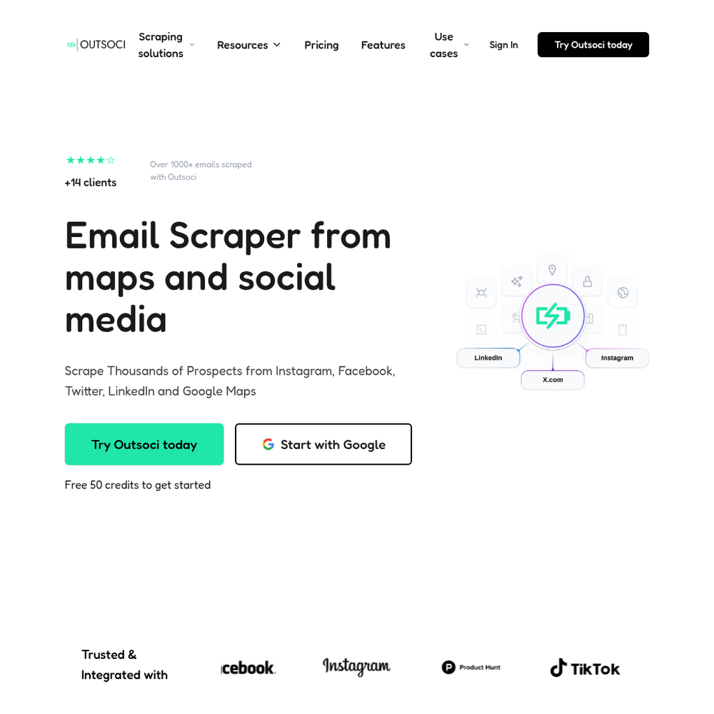 Outsoci website screenshot Outsoci website screenshot
