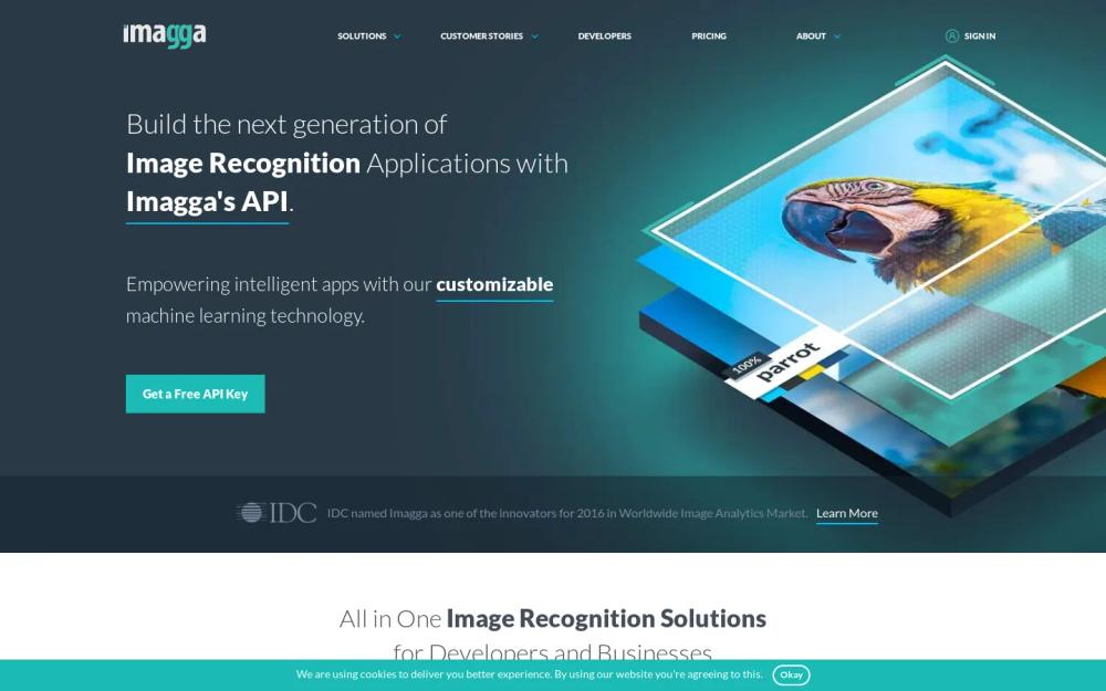 Imagga website screenshot Imagga website screenshot