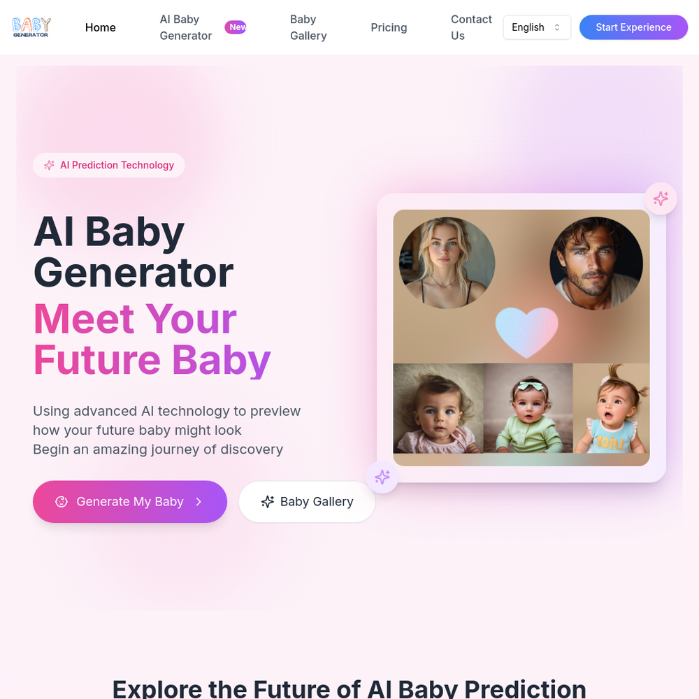 AI Baby Generator website screenshot AI Baby Generator website screenshot