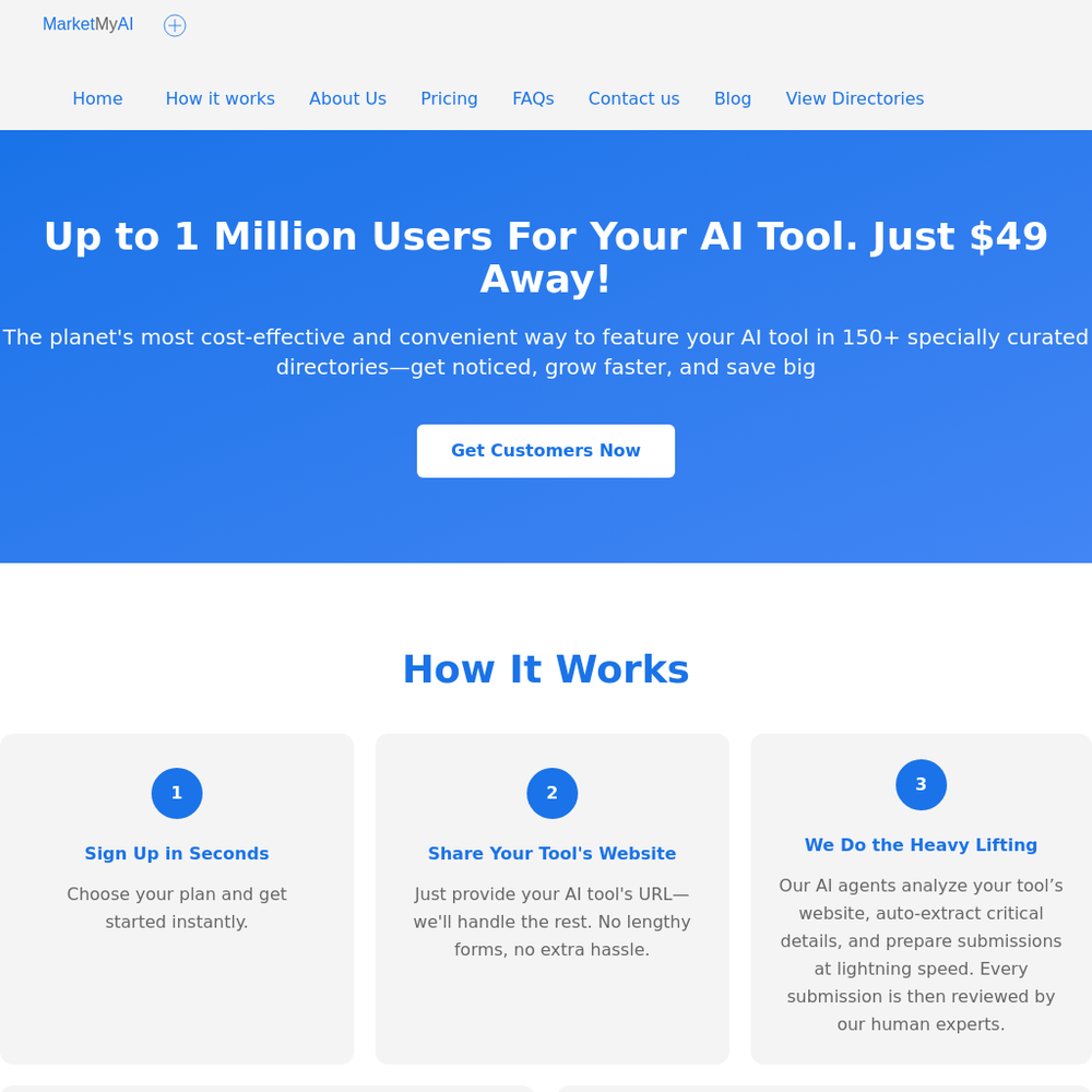 MarketMyAI website screenshot MarketMyAI website screenshot