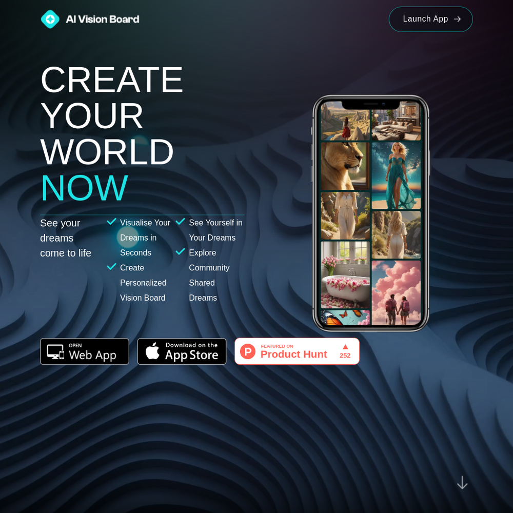 AI VisionBoard website screenshot AI VisionBoard website screenshot