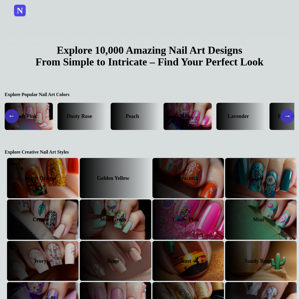 Nail Arts Pro website screenshot Nail Arts Pro website screenshot