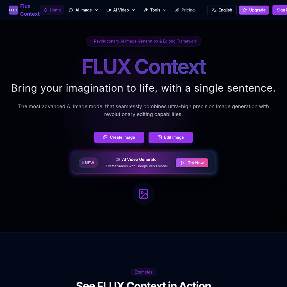 Flux Context AI website screenshot Flux Context AI website screenshot