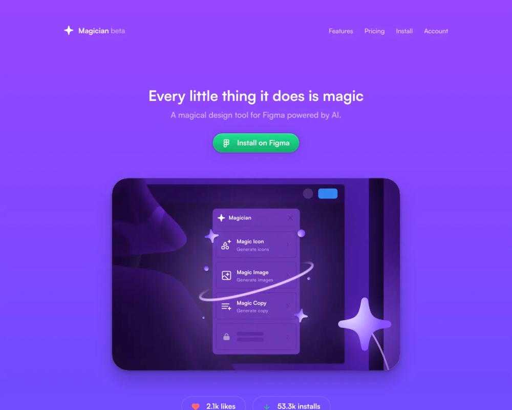 Magician website screenshot Magician website screenshot