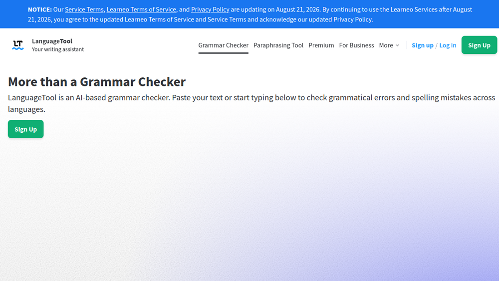 LanguageTool website screenshot LanguageTool website screenshot