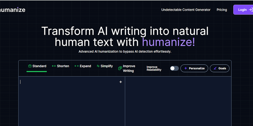 Humanize Ai Text website screenshot Humanize Ai Text website screenshot