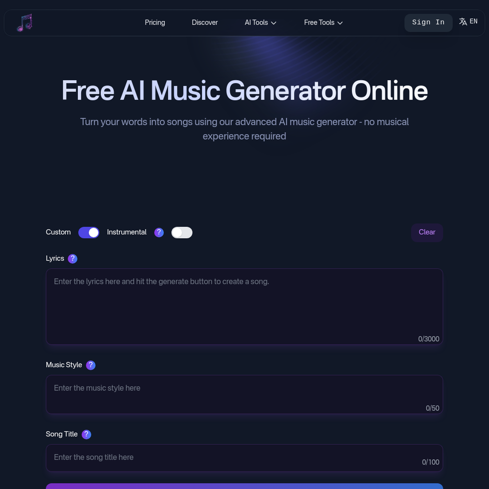 Muzix website screenshot Muzix website screenshot