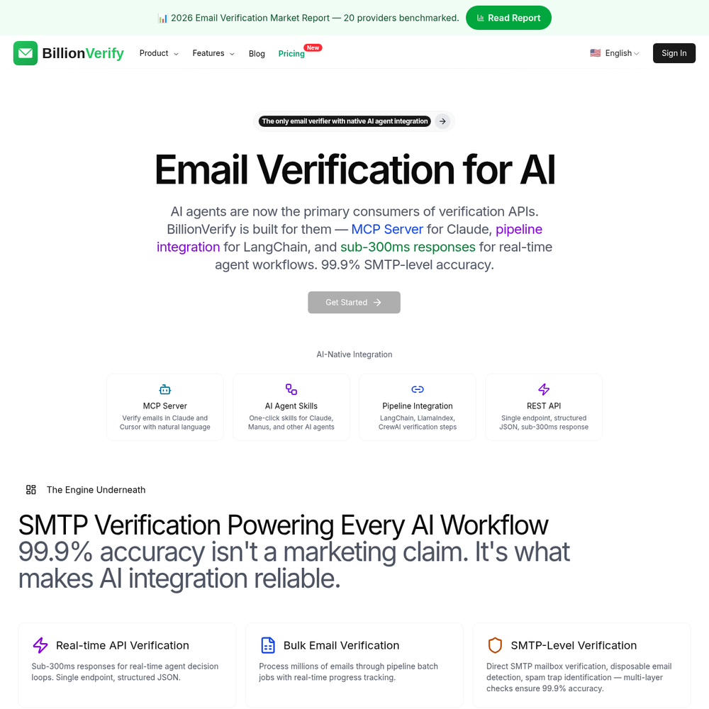 BillionVerify website screenshot BillionVerify website screenshot
