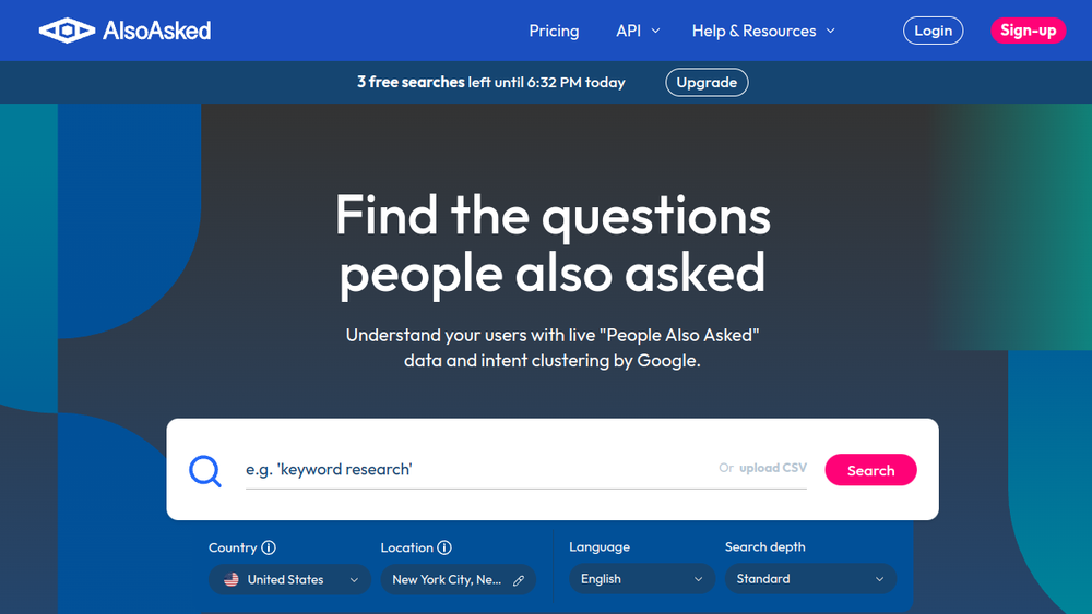 AlsoAsked website screenshot AlsoAsked website screenshot