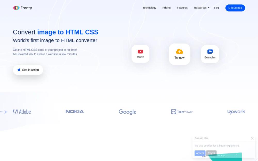 Fronty website screenshot Fronty website screenshot
