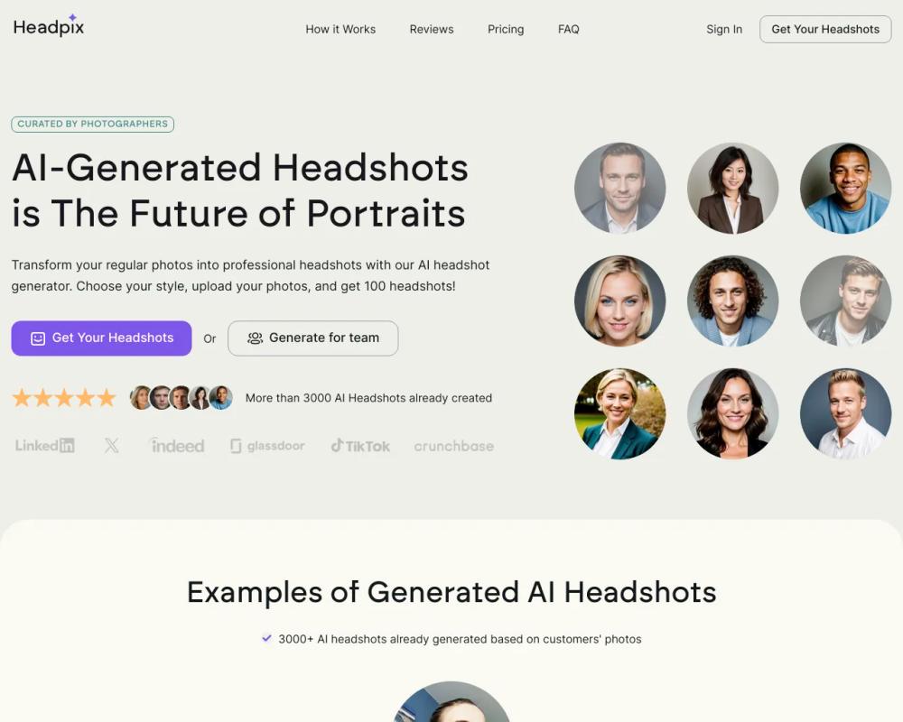 Headpix website screenshot Headpix website screenshot