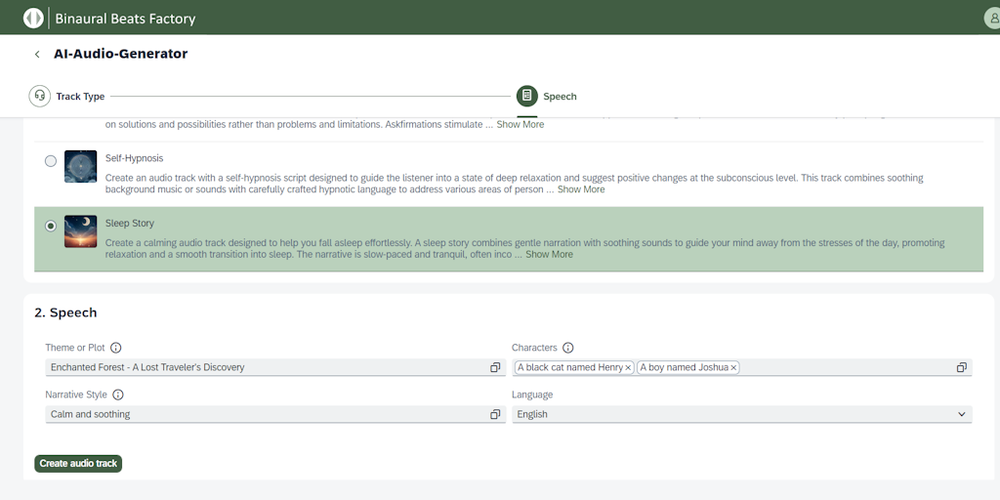Binaural Beats Factory website screenshot Binaural Beats Factory website screenshot