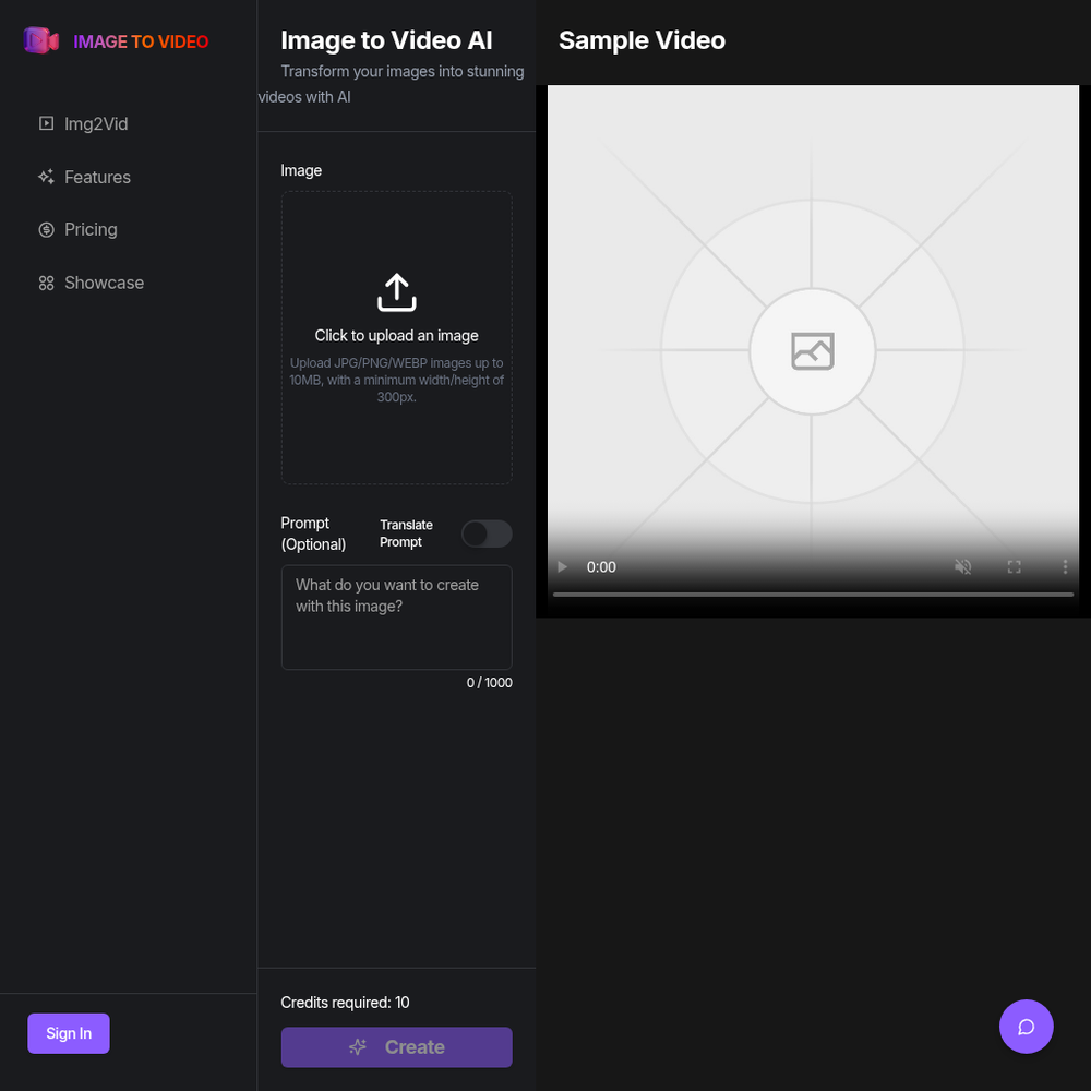 Image to Video AI website screenshot Image to Video AI website screenshot