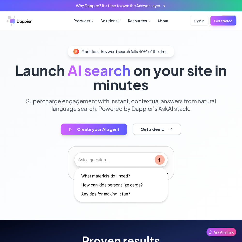 Dappier AI website screenshot Dappier AI website screenshot