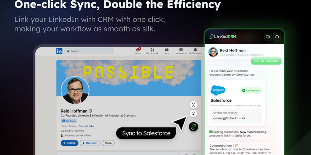 LinkedCRM AI website screenshot LinkedCRM AI website screenshot