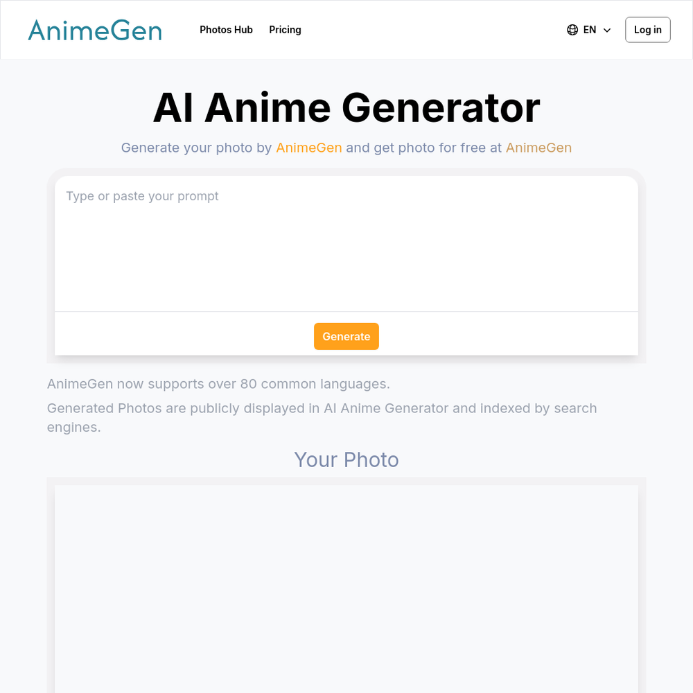 AnimeGen website screenshot AnimeGen website screenshot