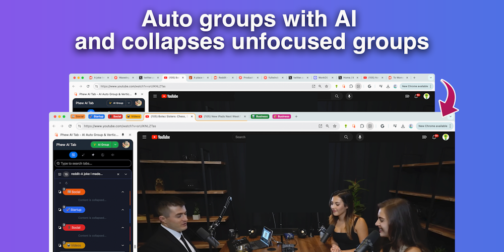 Phew AI Tab website screenshot Phew AI Tab website screenshot