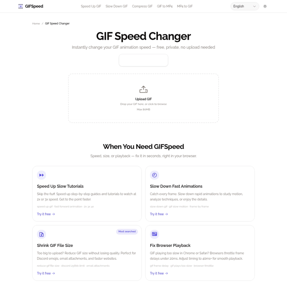 GIFSpeed website screenshot GIFSpeed website screenshot