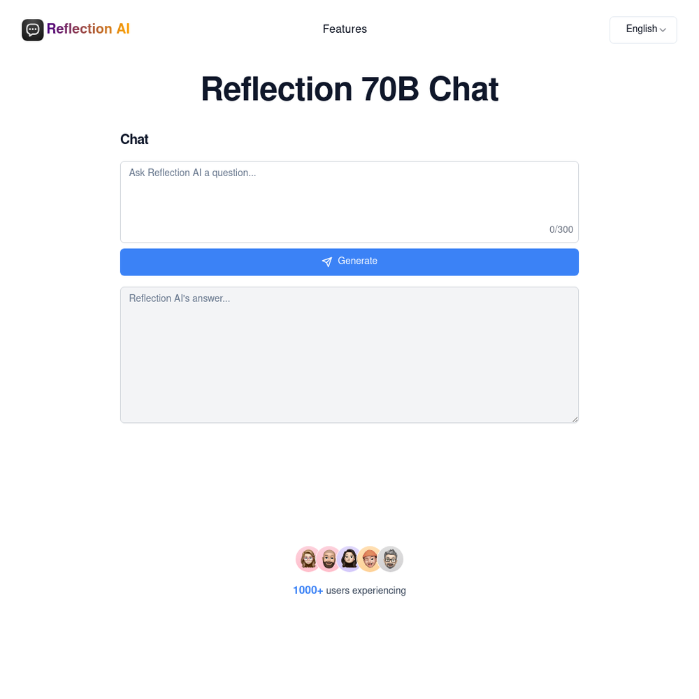 Reflection 70B website screenshot Reflection 70B website screenshot