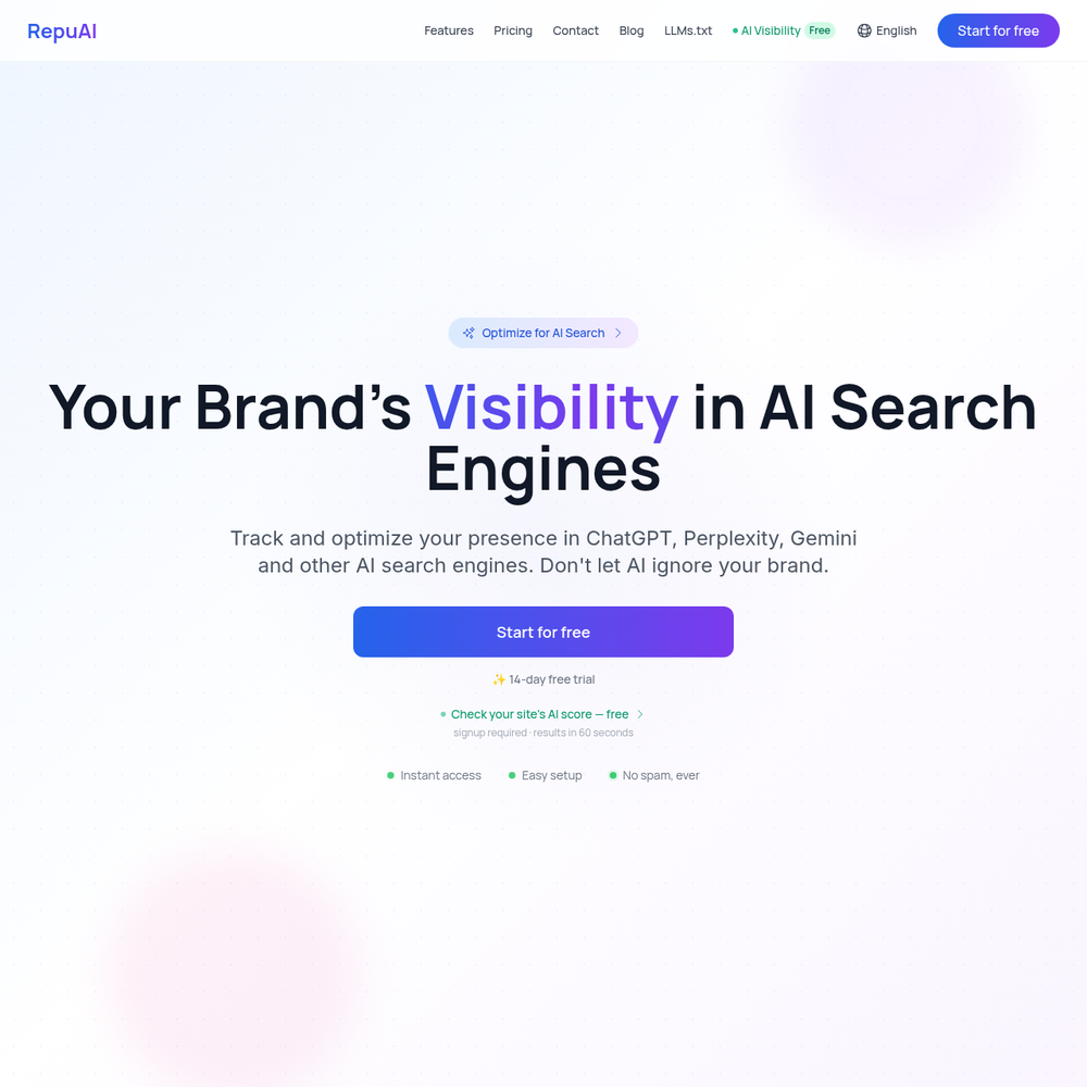 RepuAI website screenshot RepuAI website screenshot
