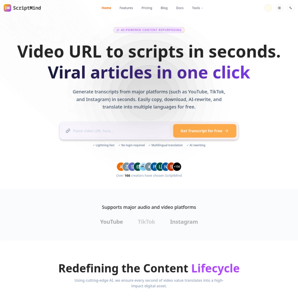 ScriptMind website screenshot ScriptMind website screenshot