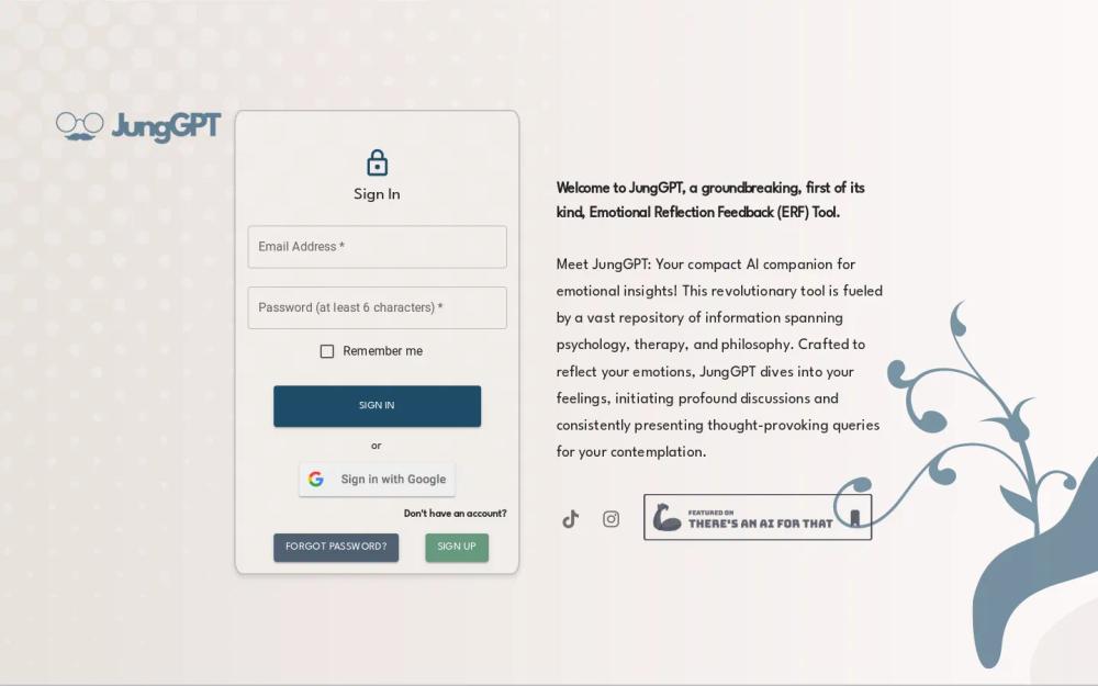 JungGPT website screenshot JungGPT website screenshot
