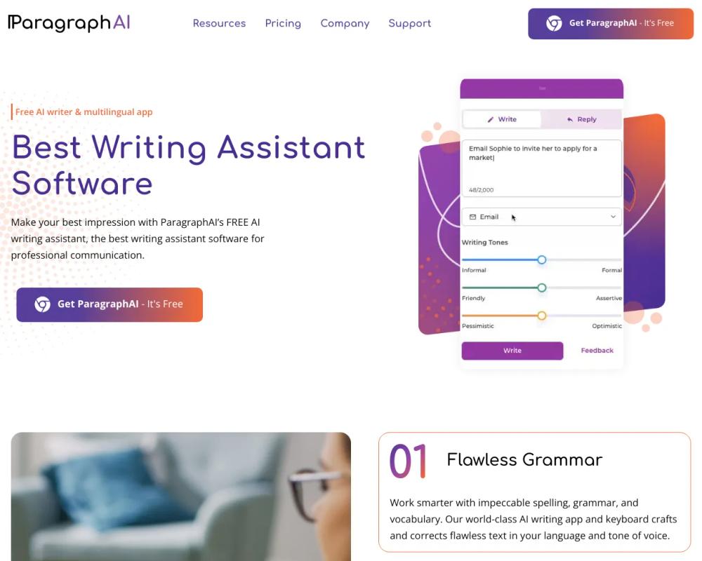 Paragraph AI website screenshot Paragraph AI website screenshot