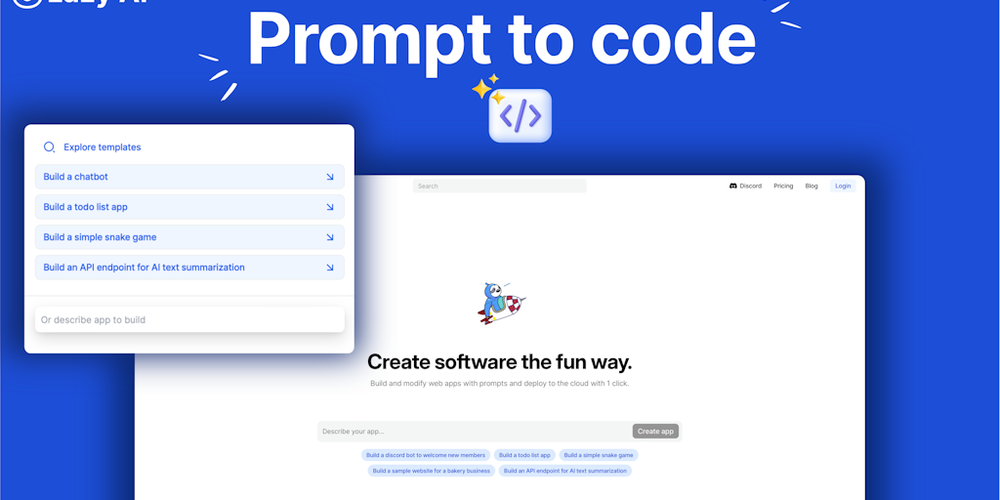 Lazy AI website screenshot Lazy AI website screenshot