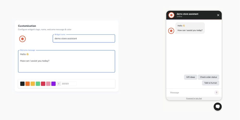 tak.chat for Shopify website screenshot tak.chat for Shopify website screenshot