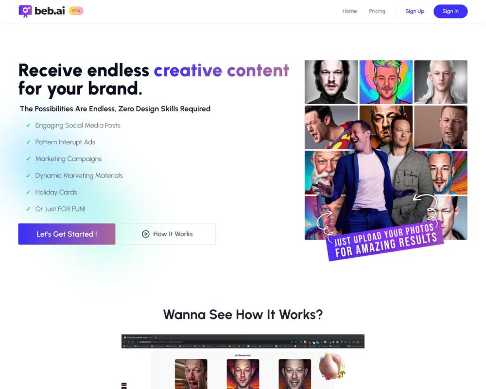 Beb AI website screenshot Beb AI website screenshot