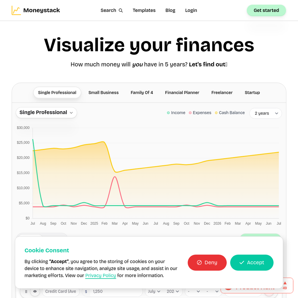 Moneystack website screenshot Moneystack website screenshot