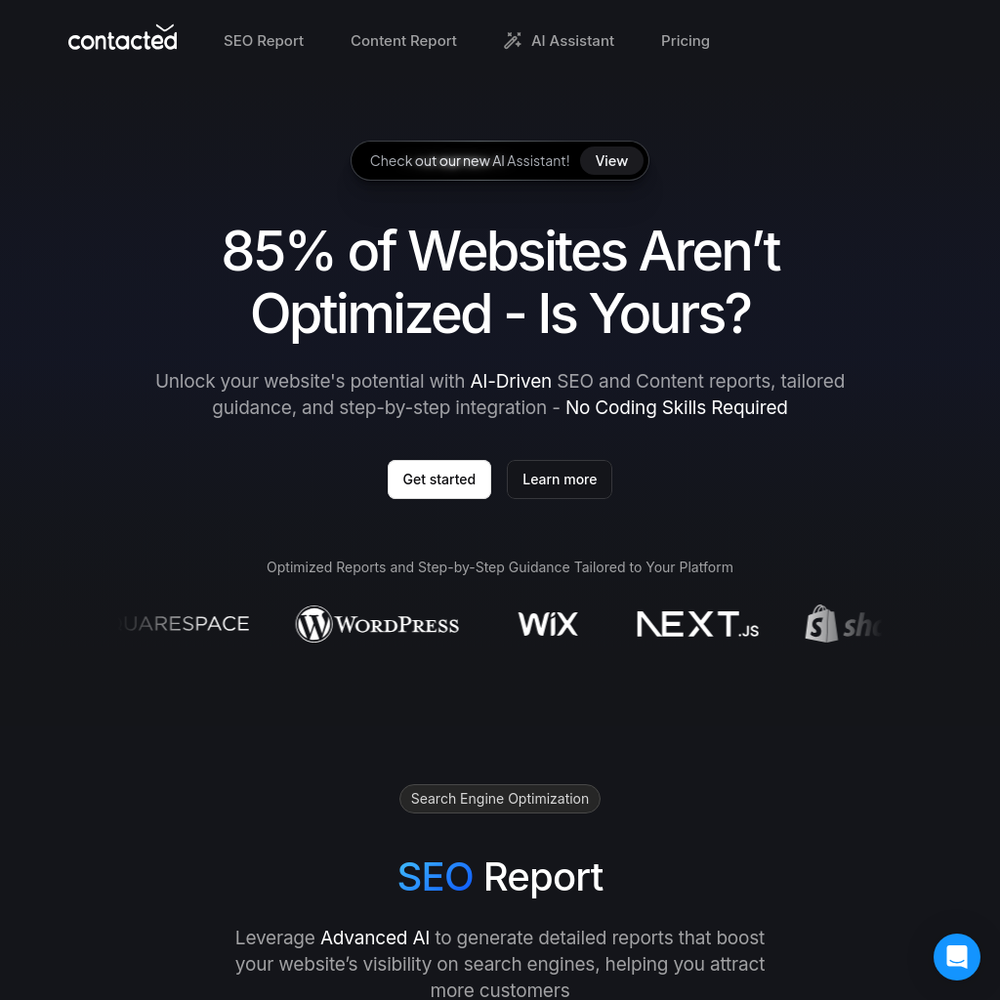 Contacted.io website screenshot Contacted.io website screenshot