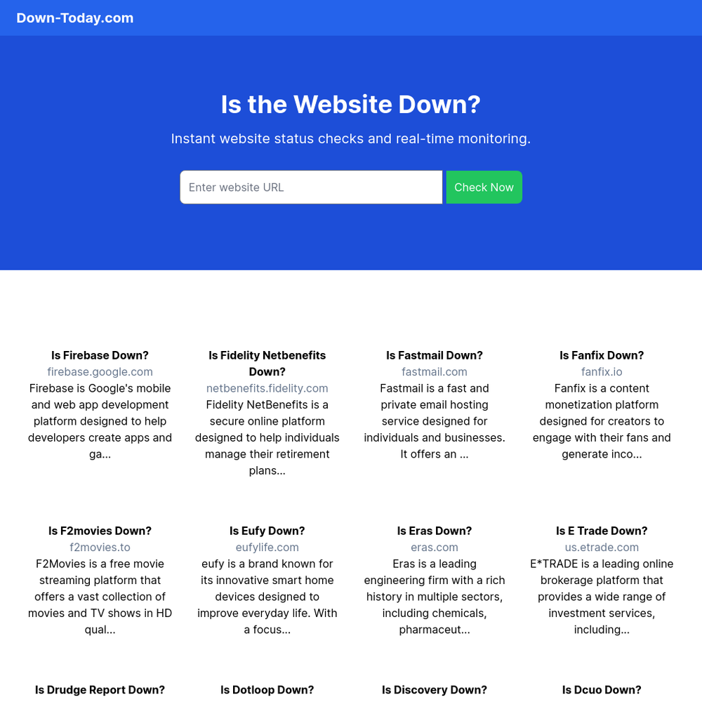 Down-Today.com website screenshot Down-Today.com website screenshot